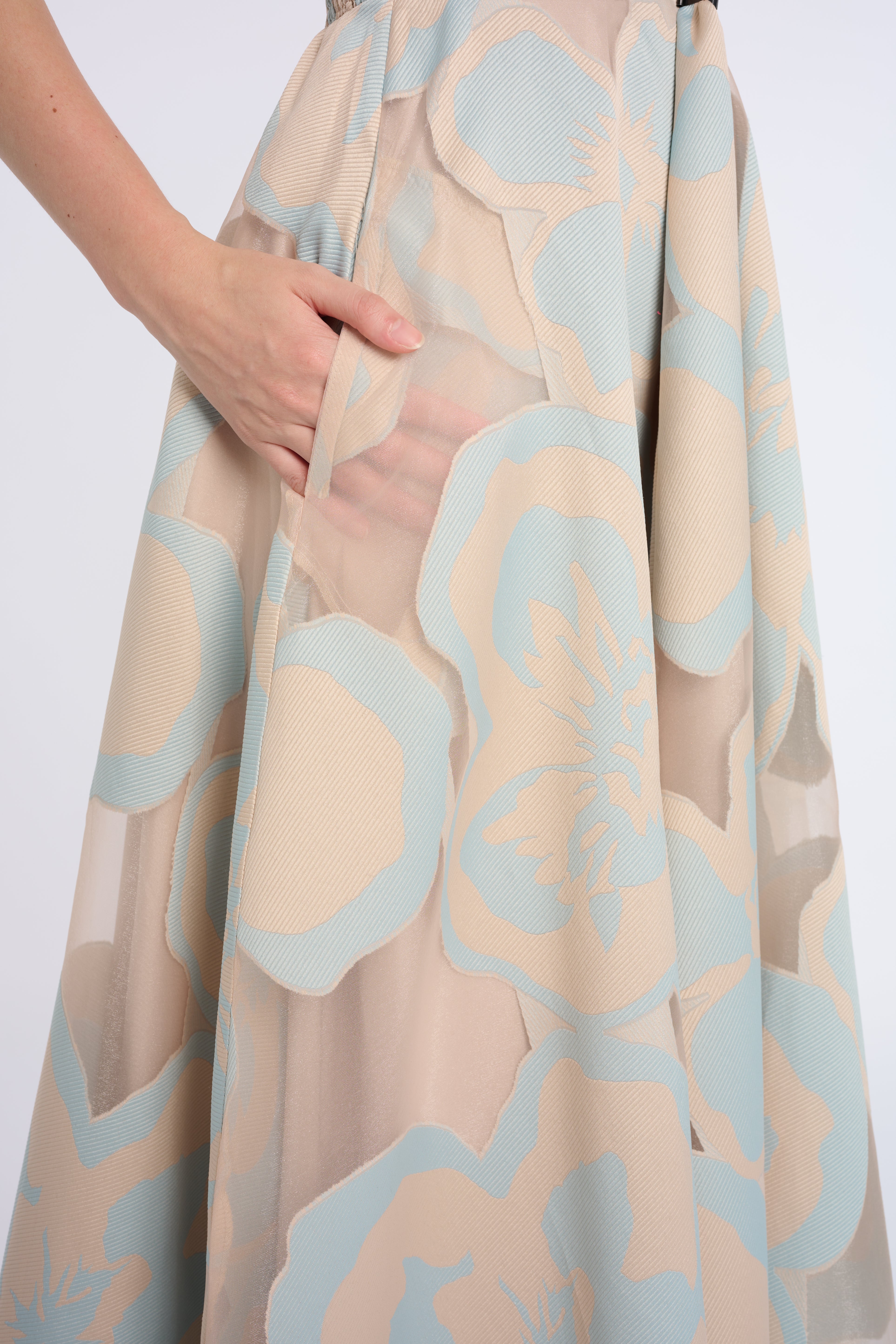 Pastel Floral Strapless Maxi Dress