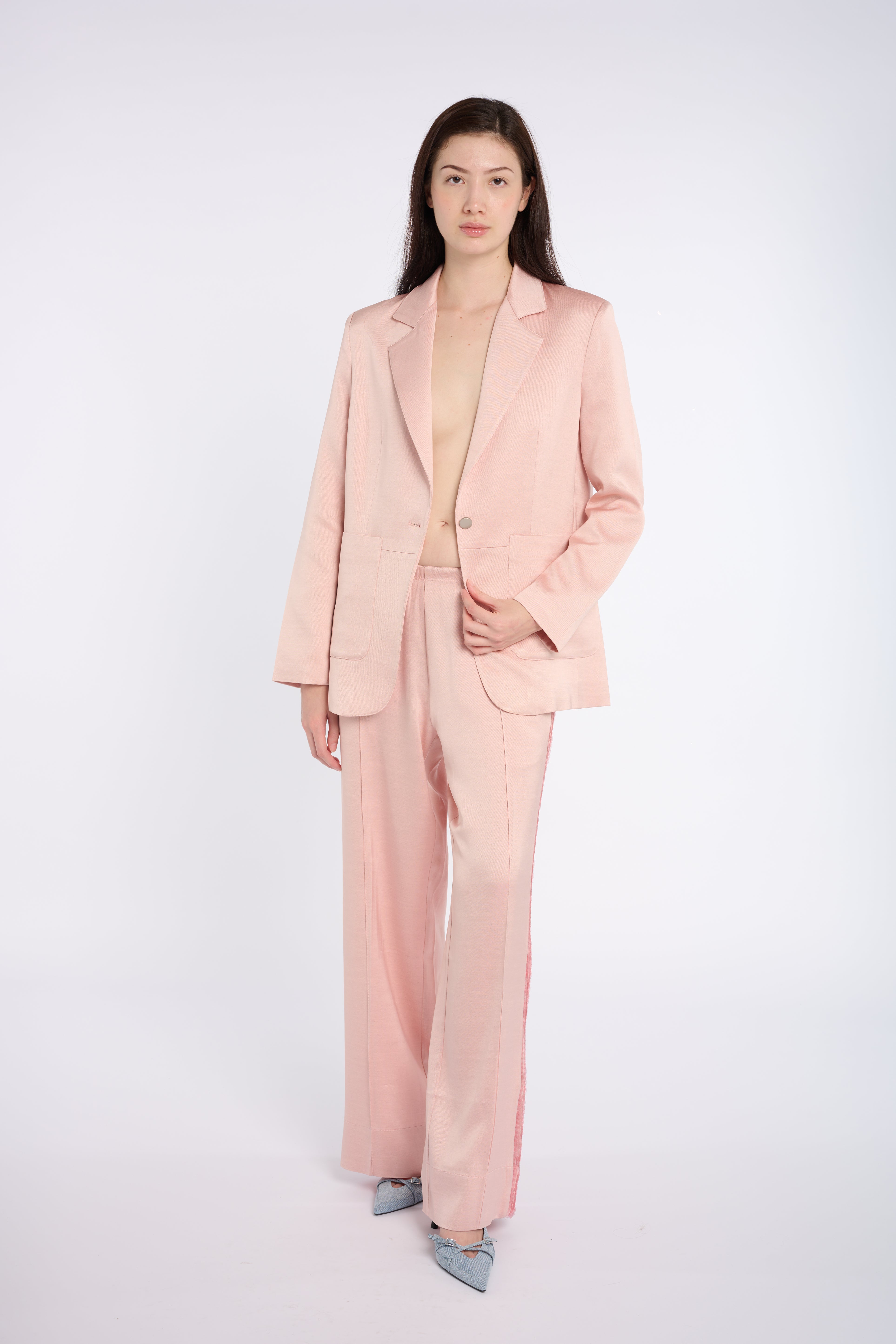 Elegant Light Pink Suit Set