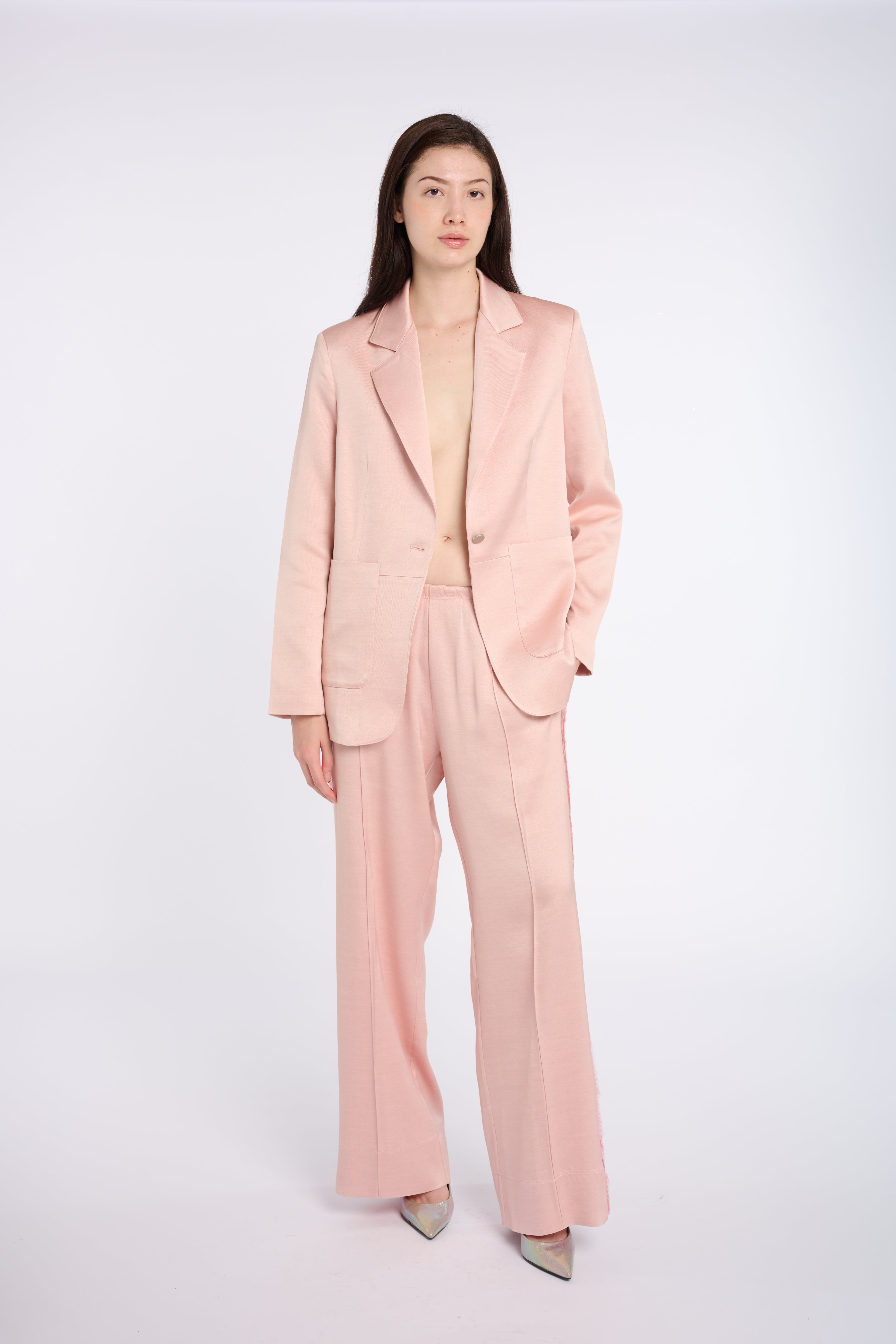 Elegant Light Pink Suit Set