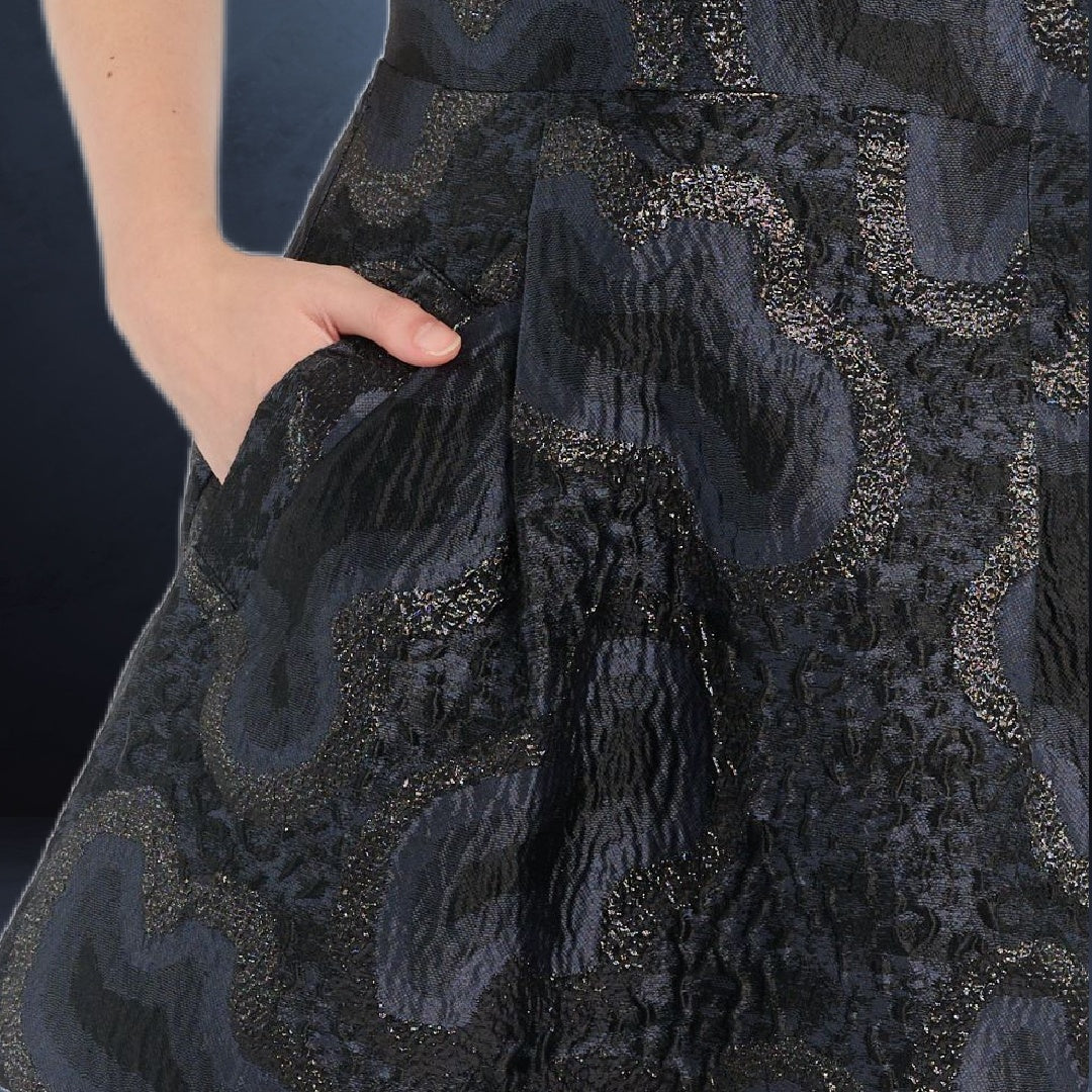 Jacquard-Metalic Mini Dress