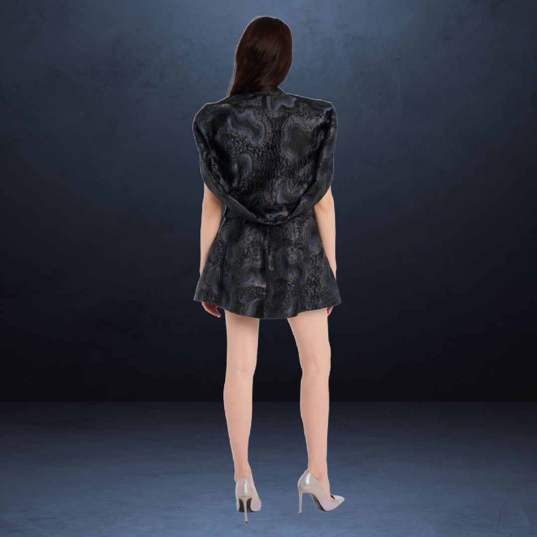 Jacquard-Metalic Mini Dress