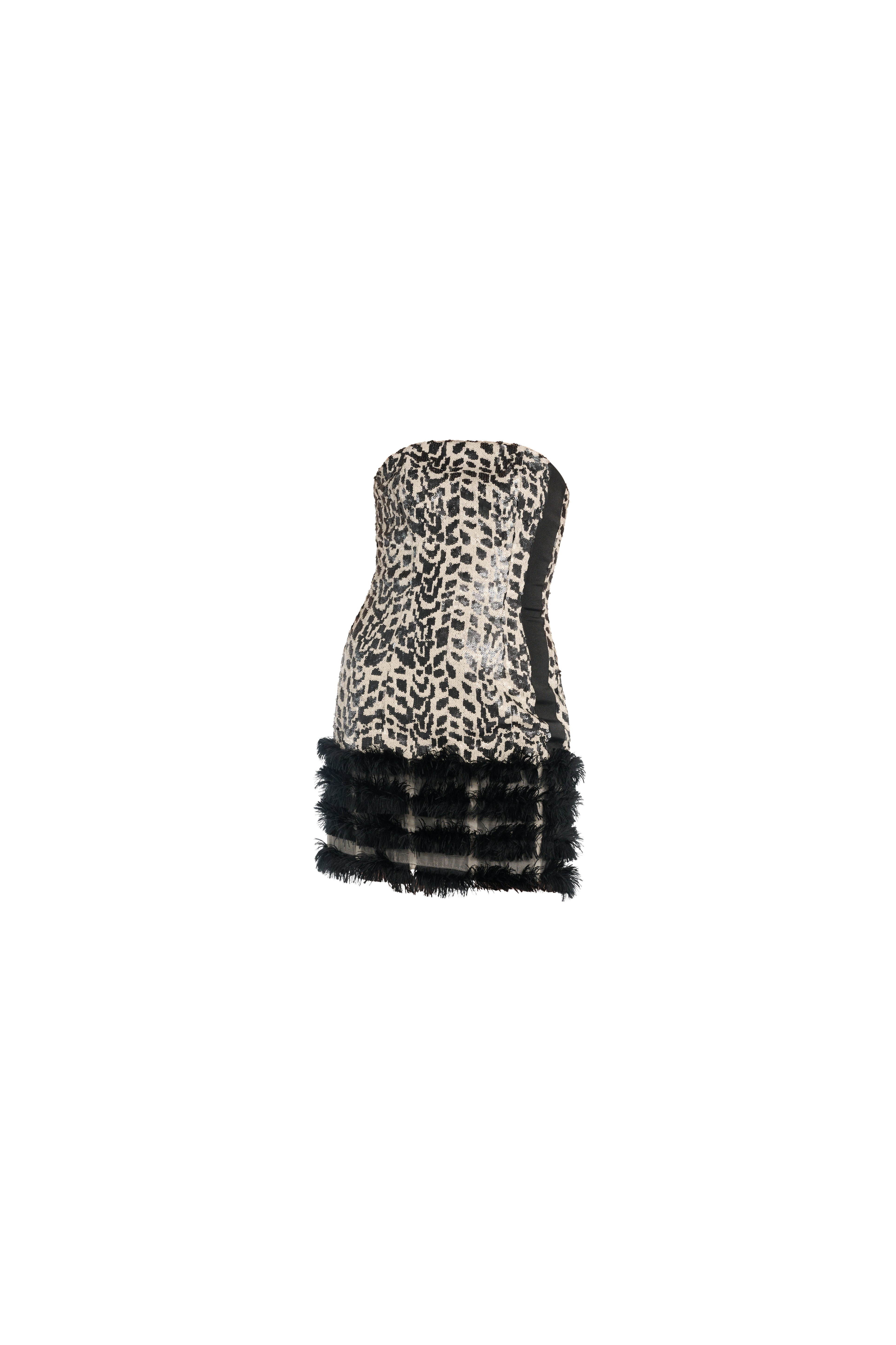 Leopard Sequins Mini Dress