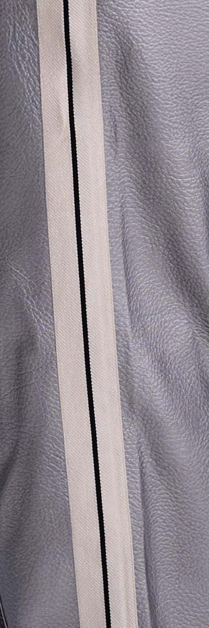 Perfect Suit Pants — Straight-Leg Vegan Leather With Side Stripes In Metallic Grey