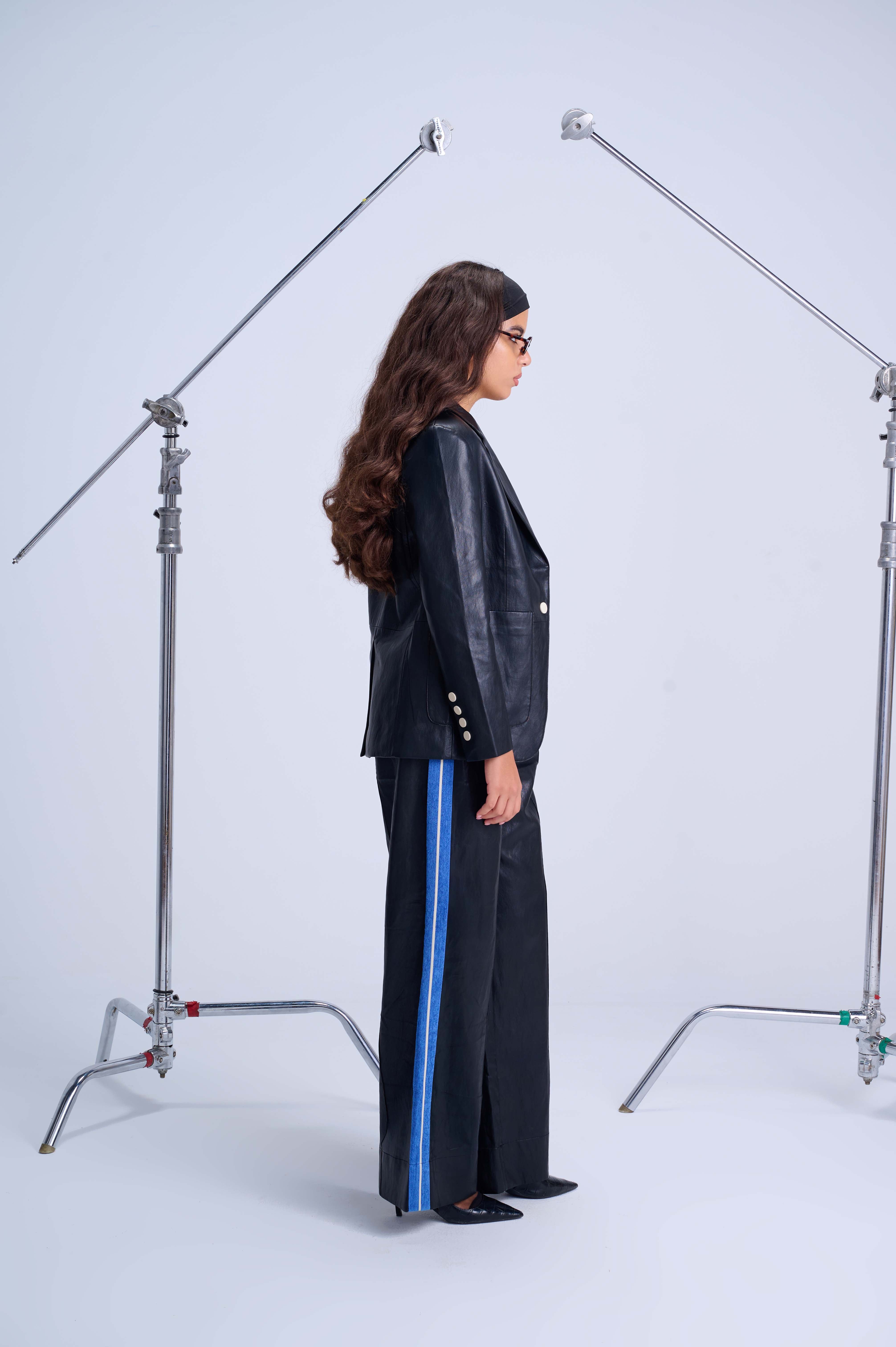 The Perfect Suit Blazer — Tailored Vegan Leather in Onyx Black