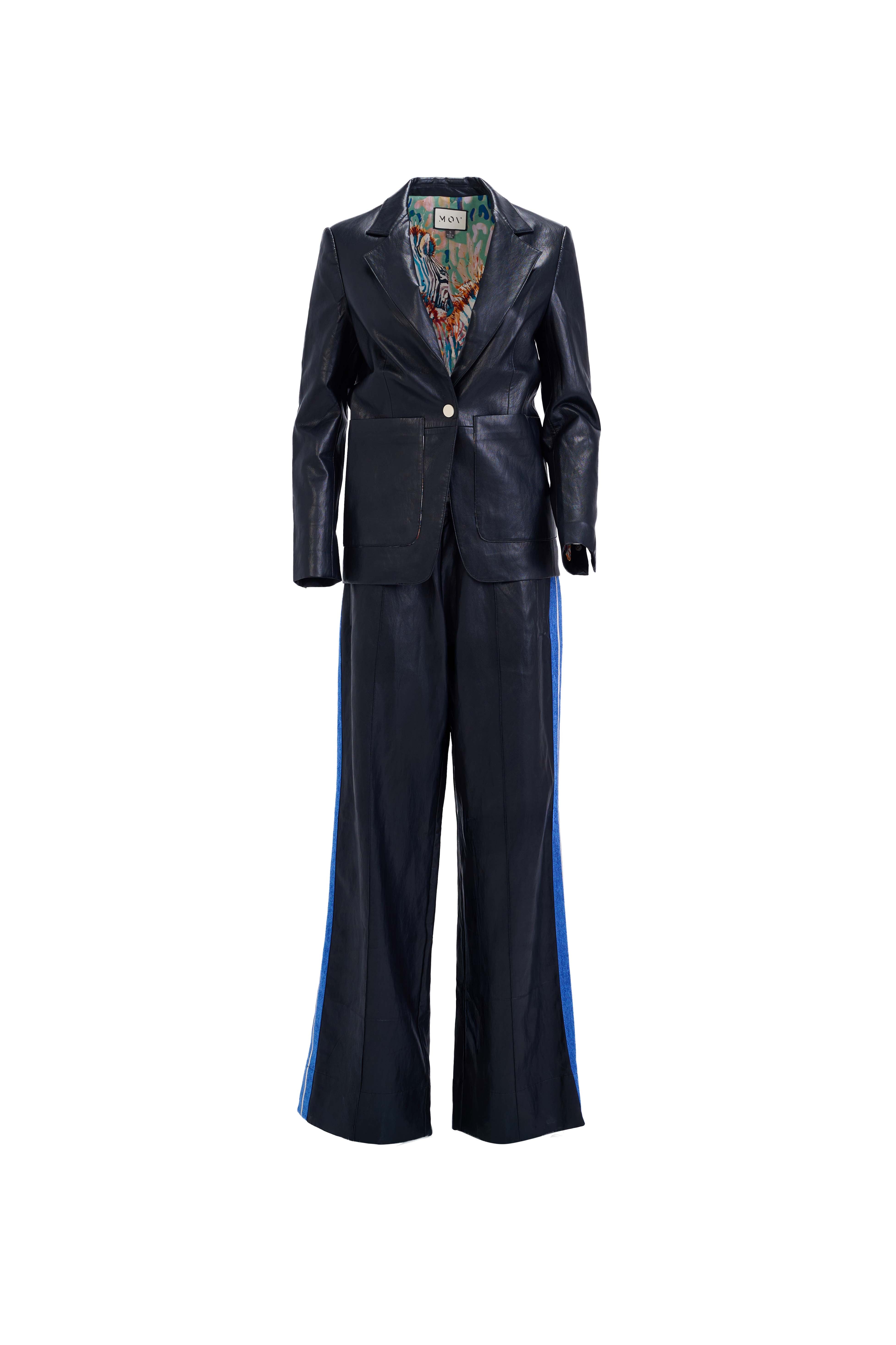 The Perfect Suit Blazer — Tailored Vegan Leather in Onyx Black