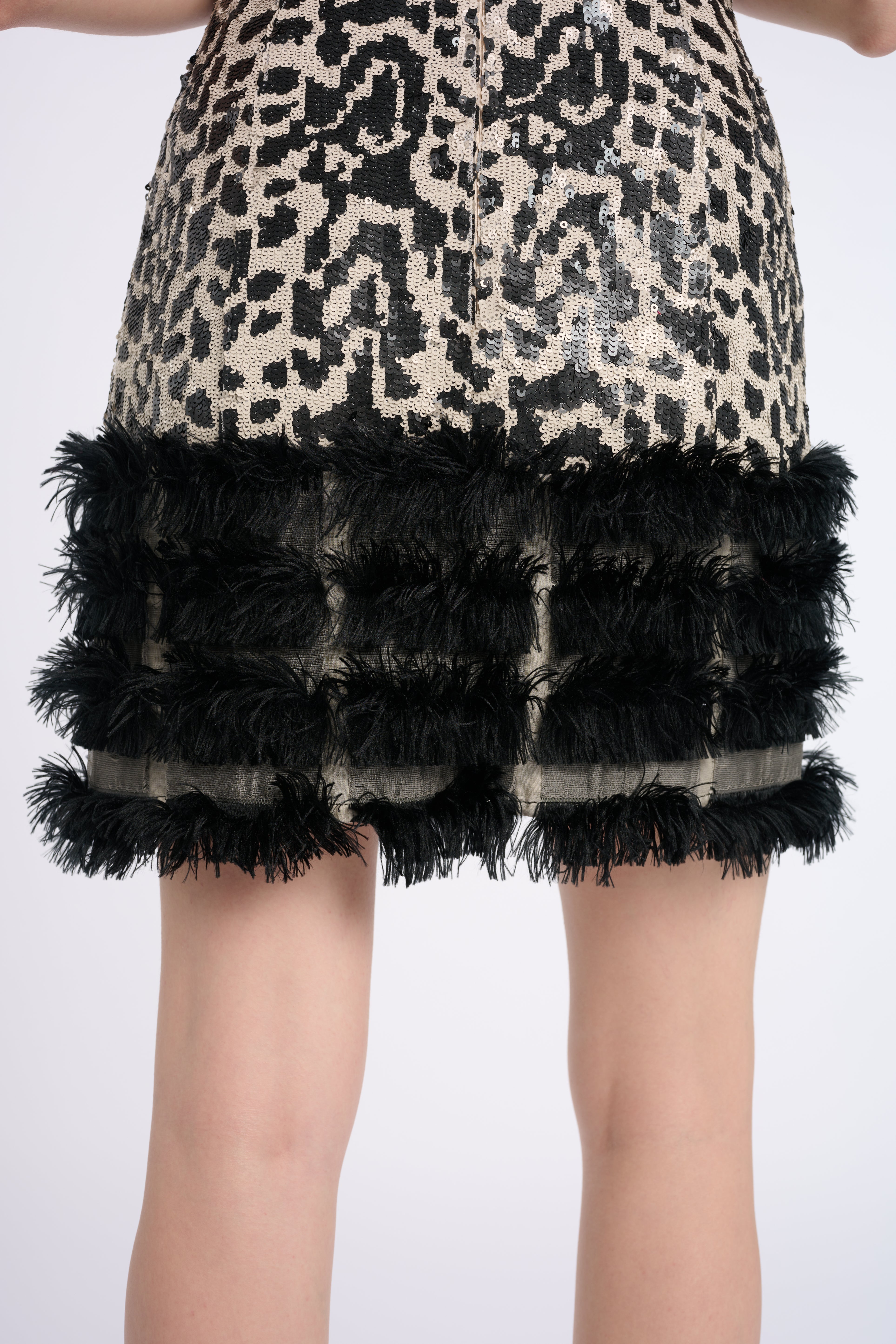 Leopard Sequins Mini Dress