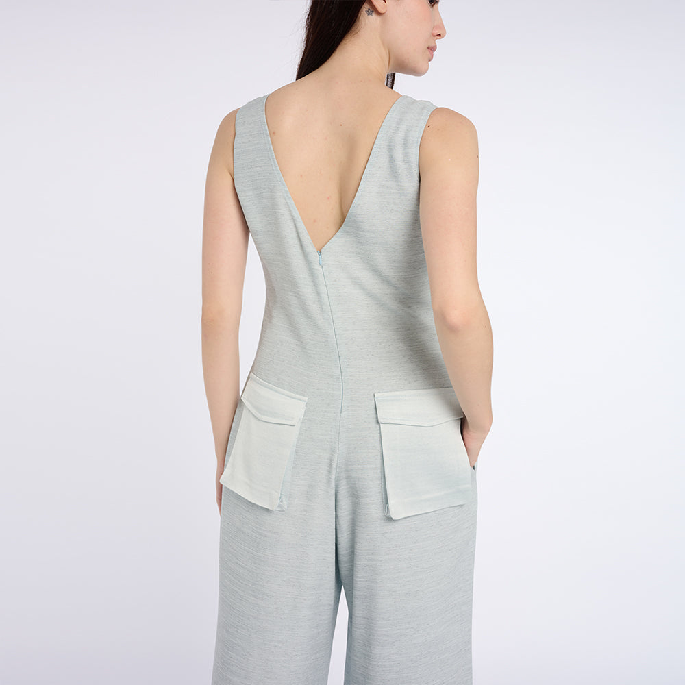 Stylish Sleeveless Jumpsuit with Slit Legs