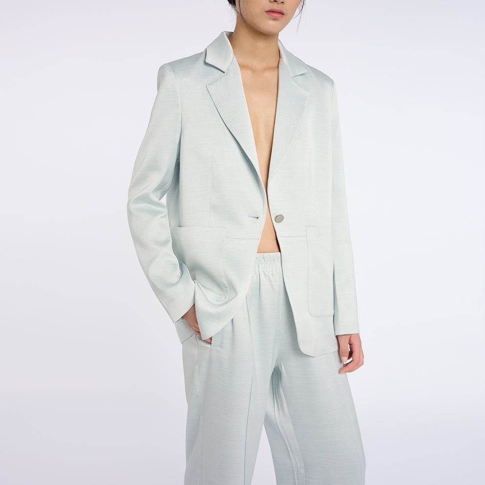 Elegant Light Sky-blue Suit Set