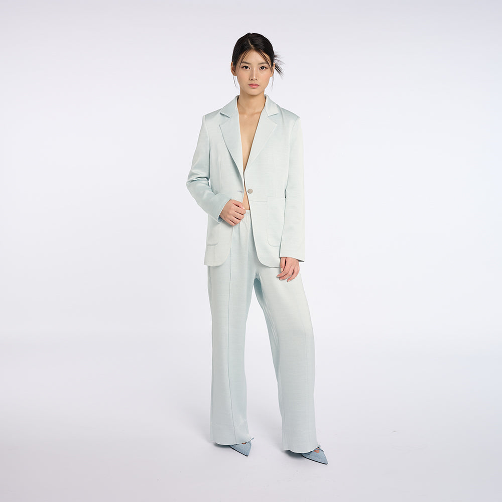 Elegant Light Sky-blue Suit Set