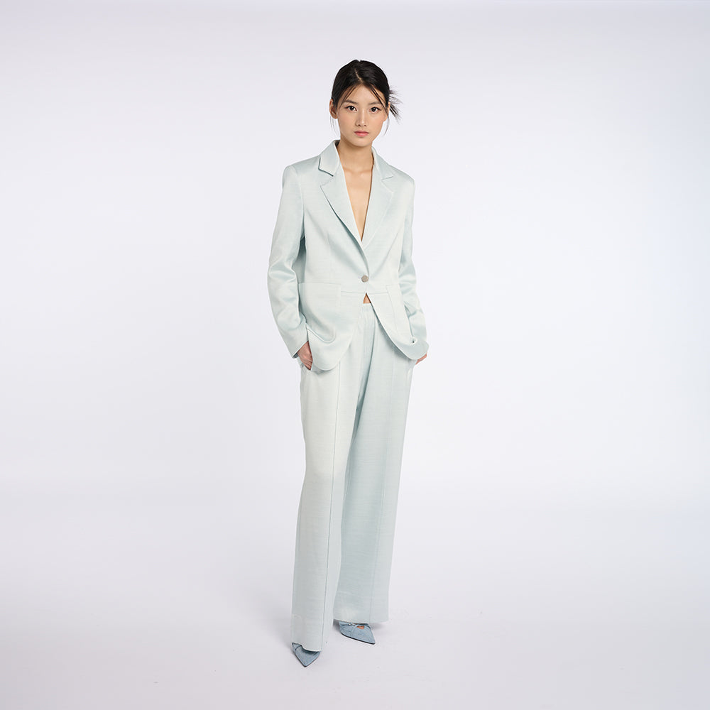Elegant Light Sky-blue Suit Set