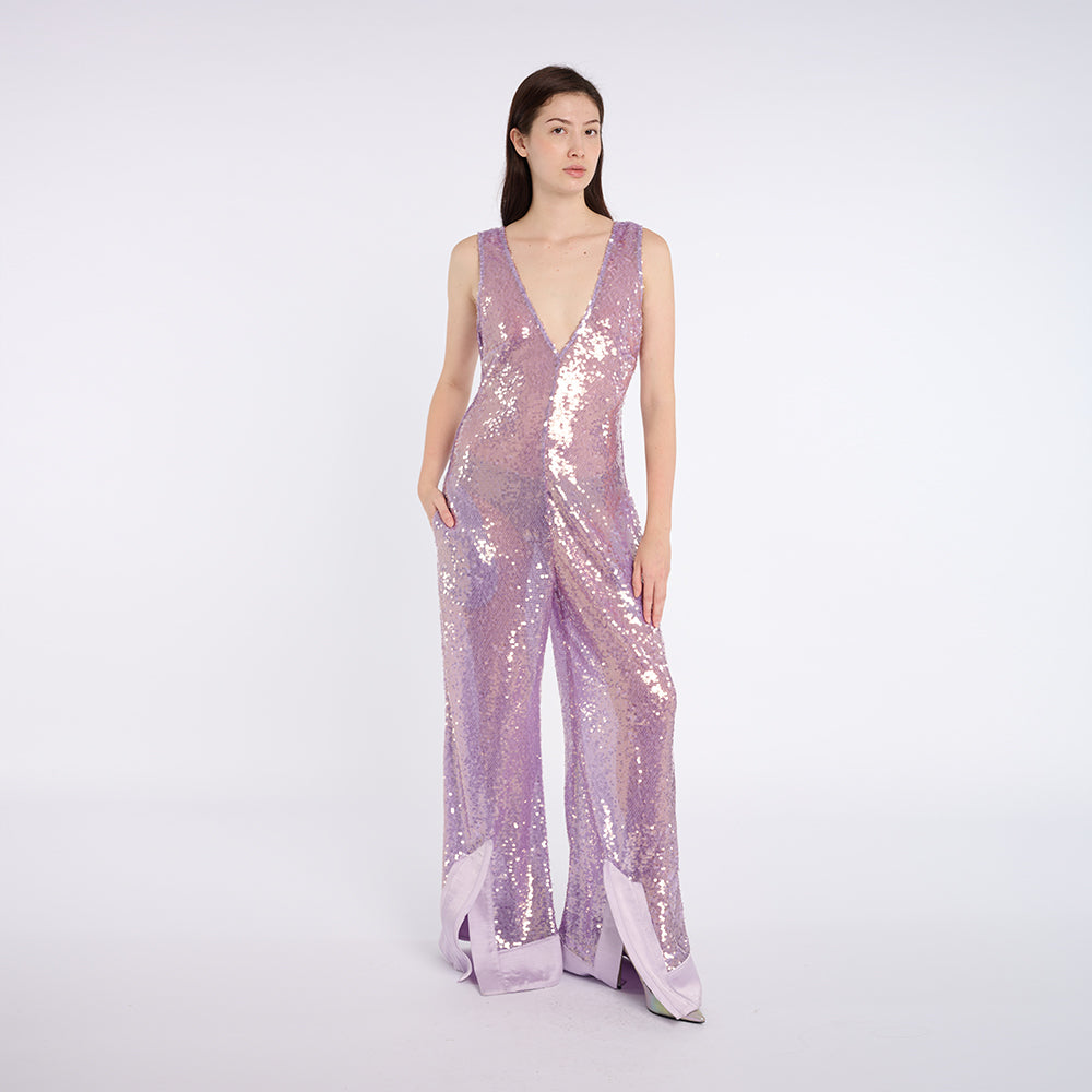 Glamorous Lavender Sequin Jumpsuit