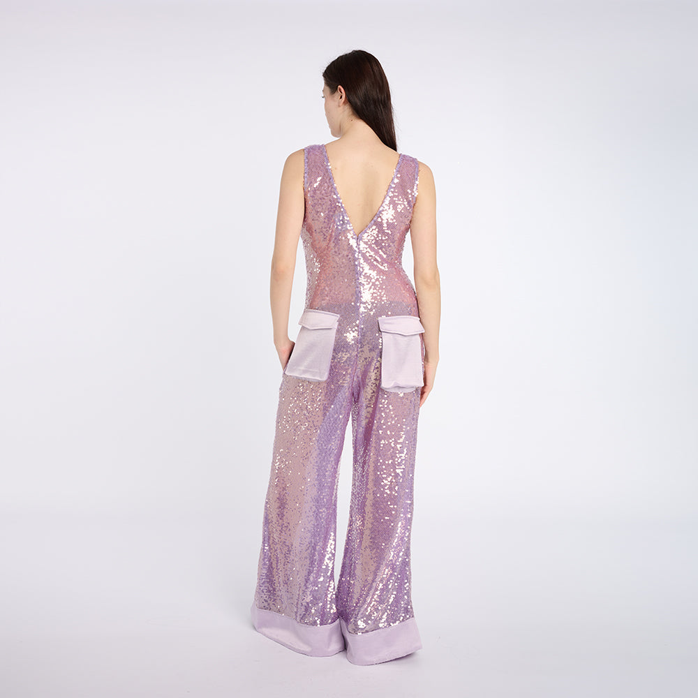 Glamorous Lavender Sequin Jumpsuit