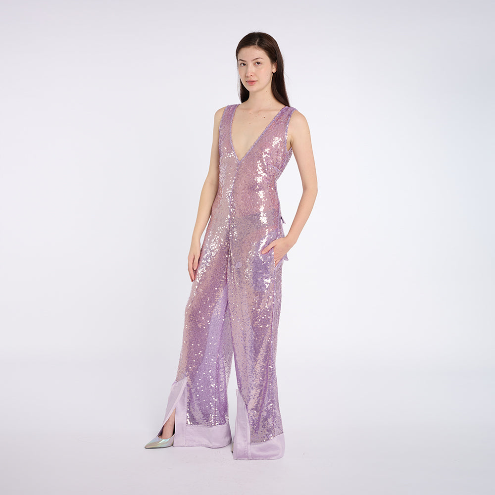Glamorous Lavender Sequin Jumpsuit