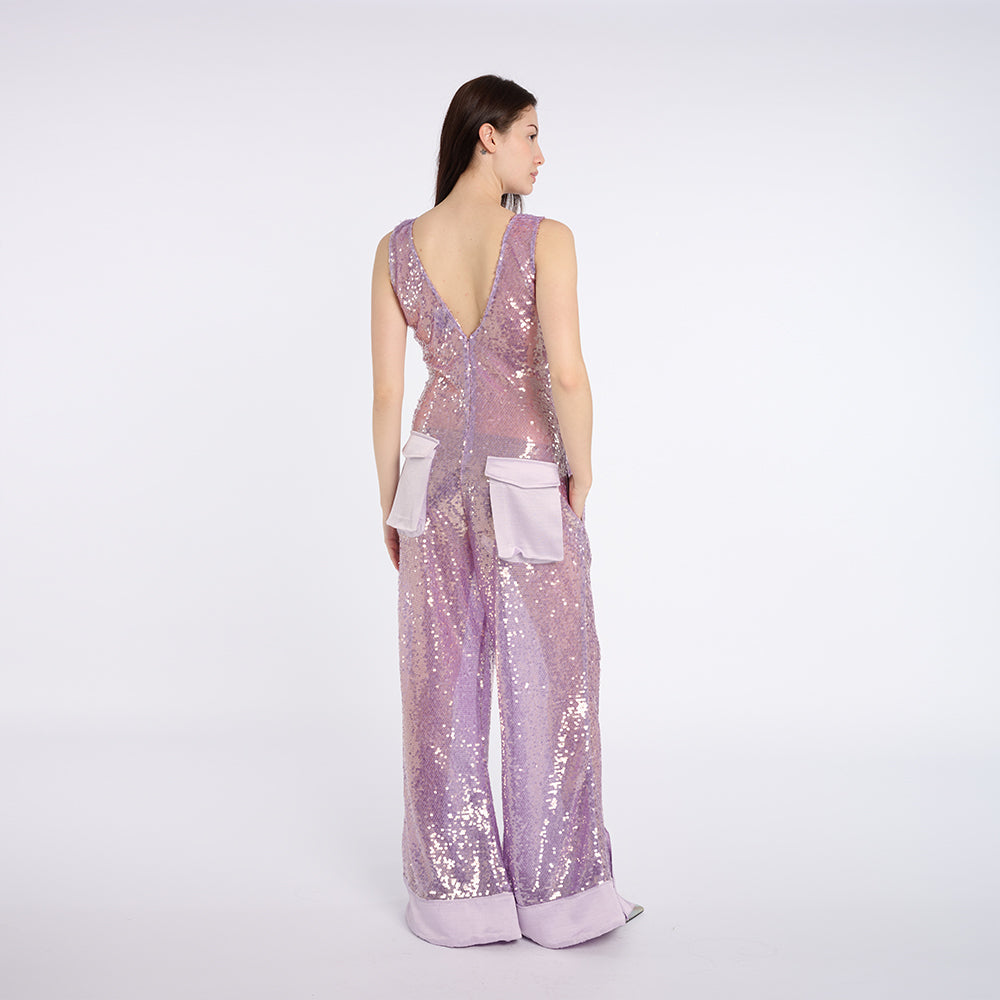 Glamorous Lavender Sequin Jumpsuit