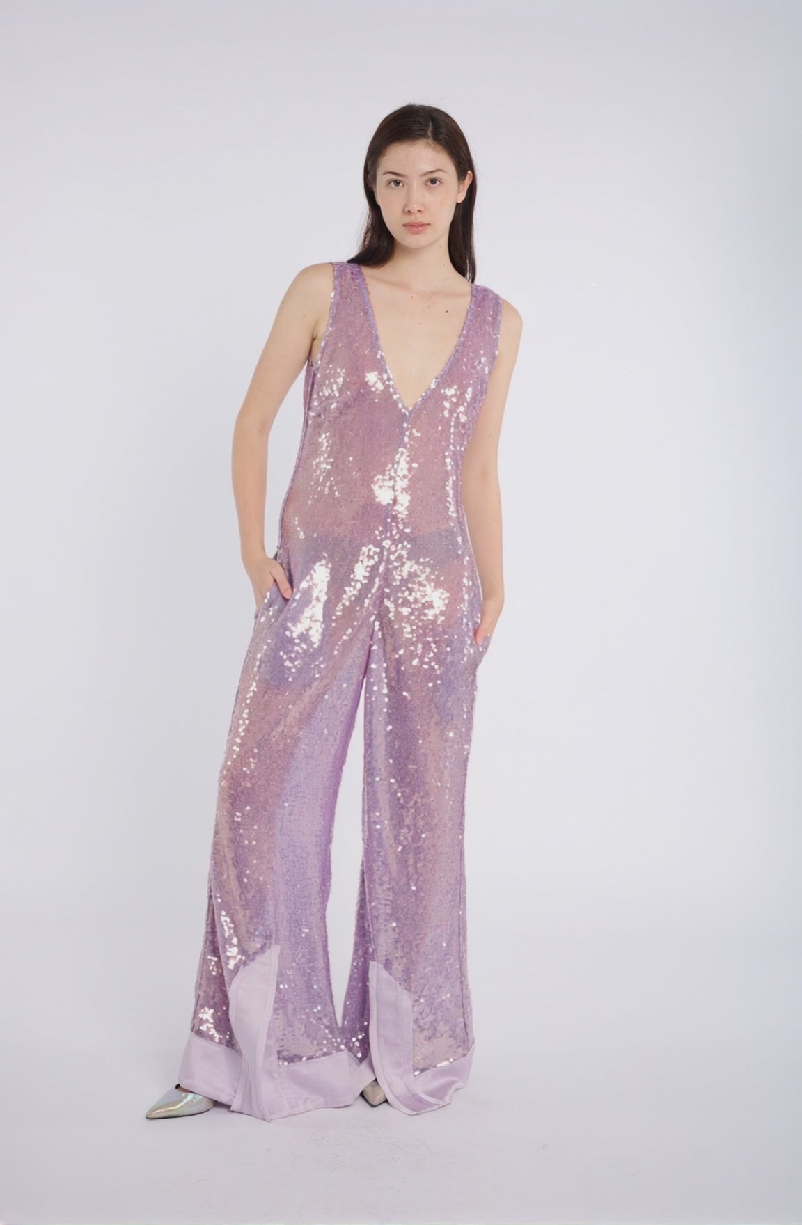 Glamorous Lavender Sequin Jumpsuit