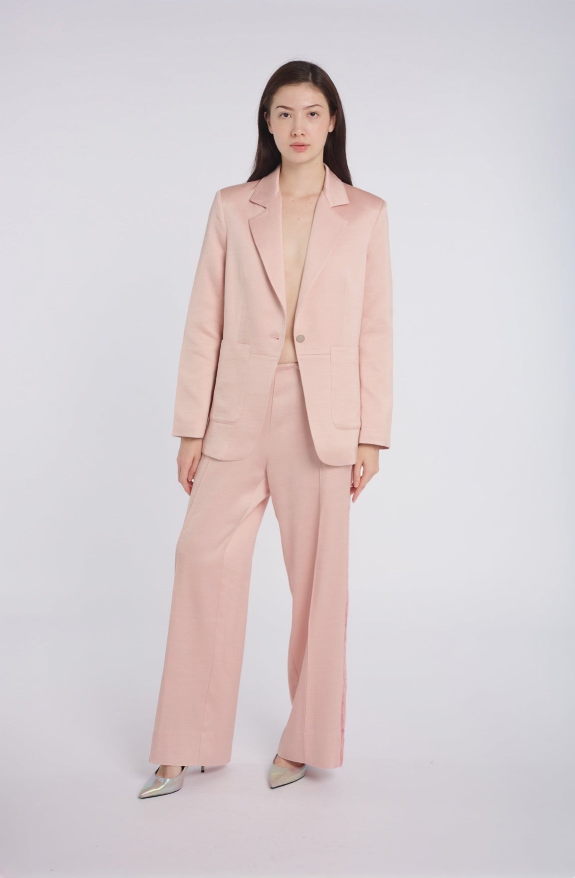 Elegant Light Pink Suit Set