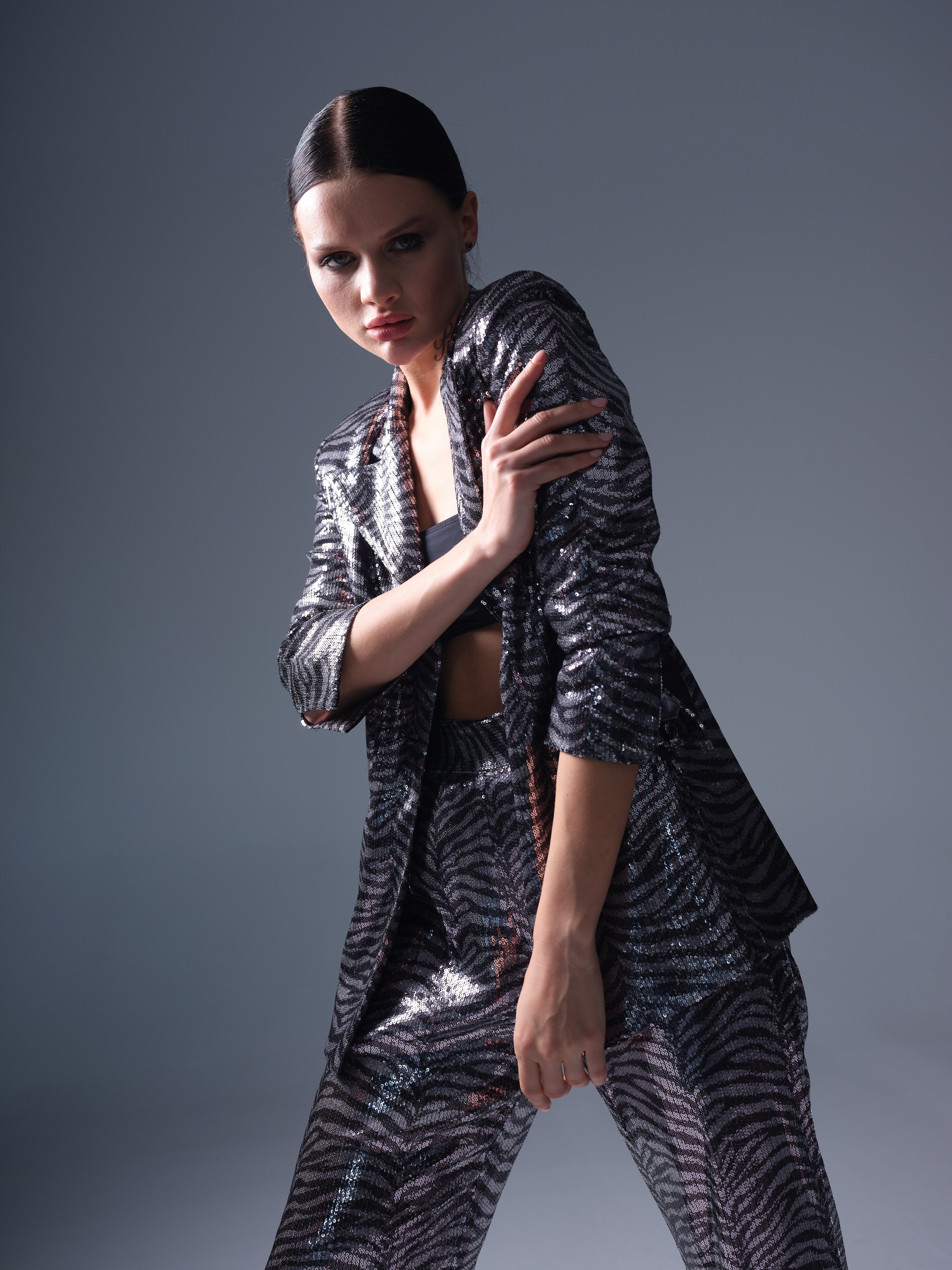 Metallic Zebra Sequin Suit