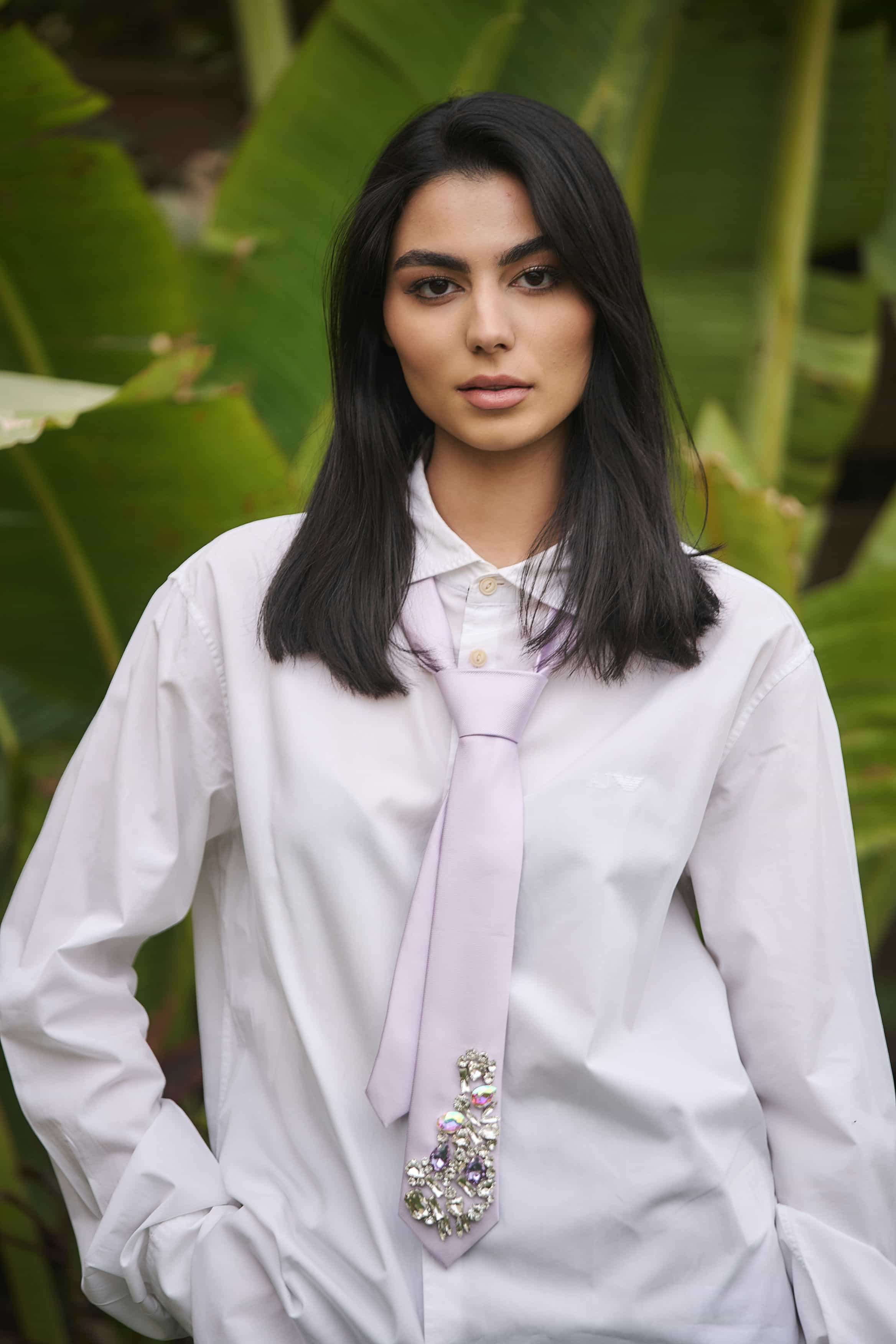 Crystal  Embellished  Long Necktie