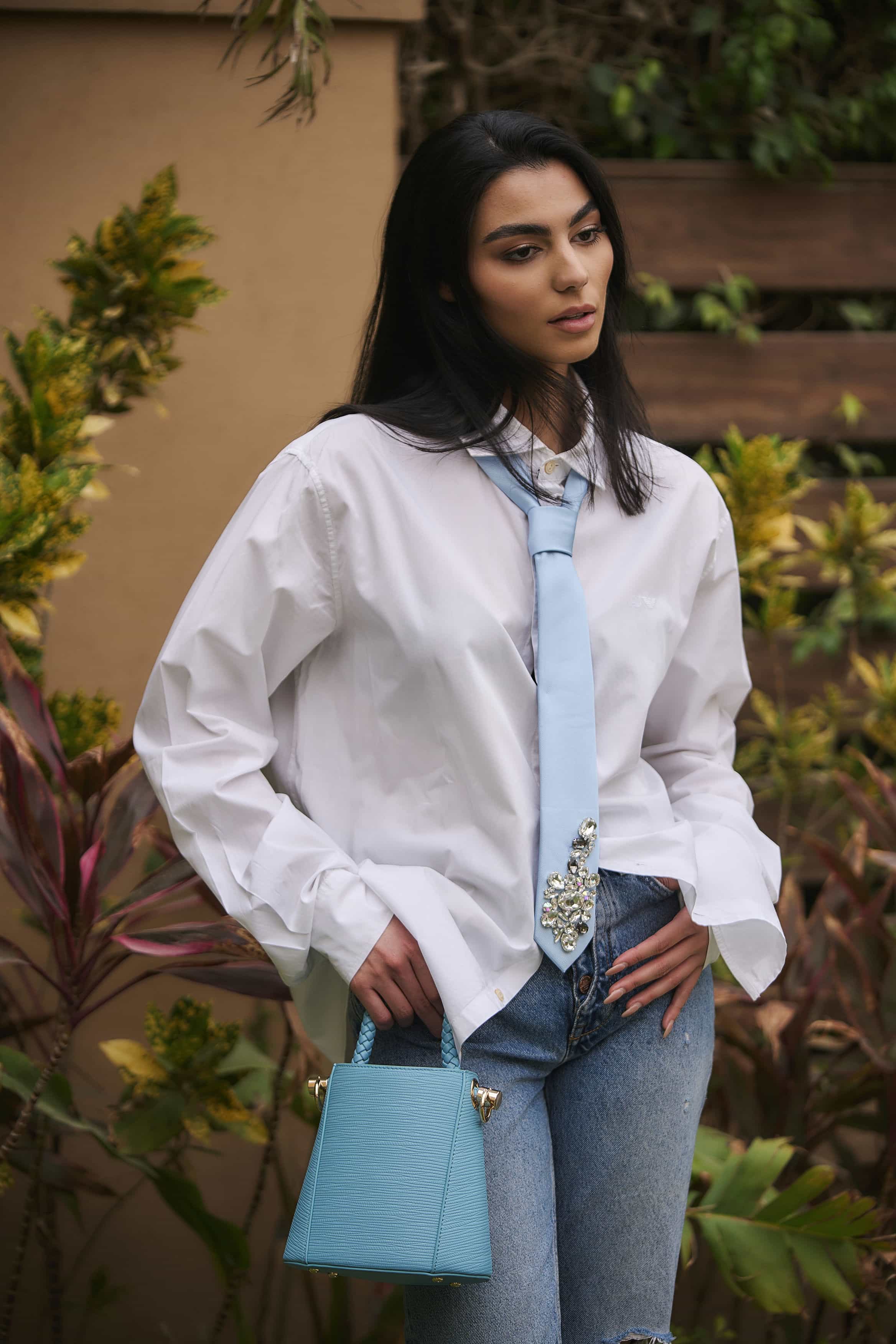 Crystal  Embellished  Long Necktie