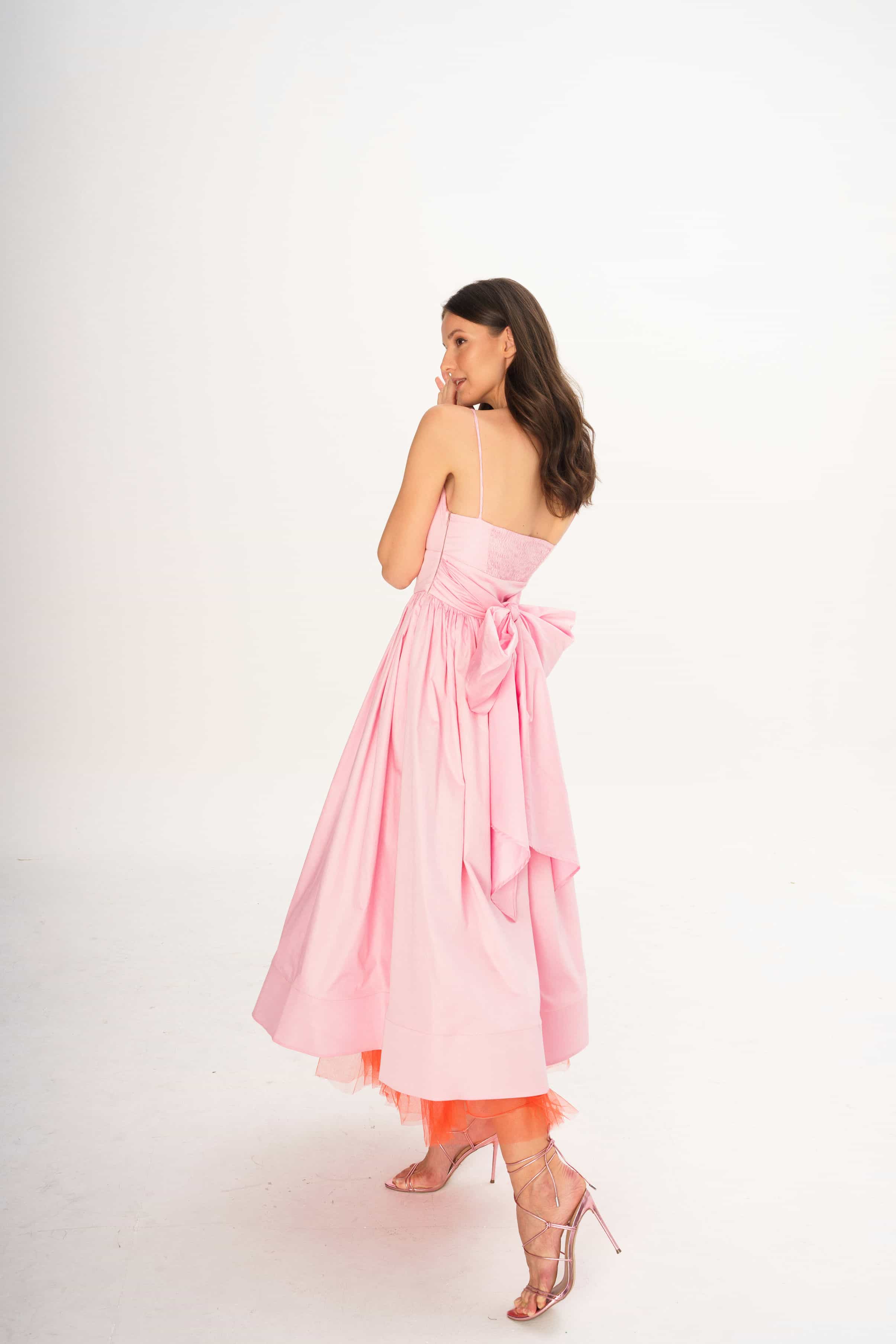 Pink Dress with Bow-tie